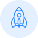 Icon with rocket